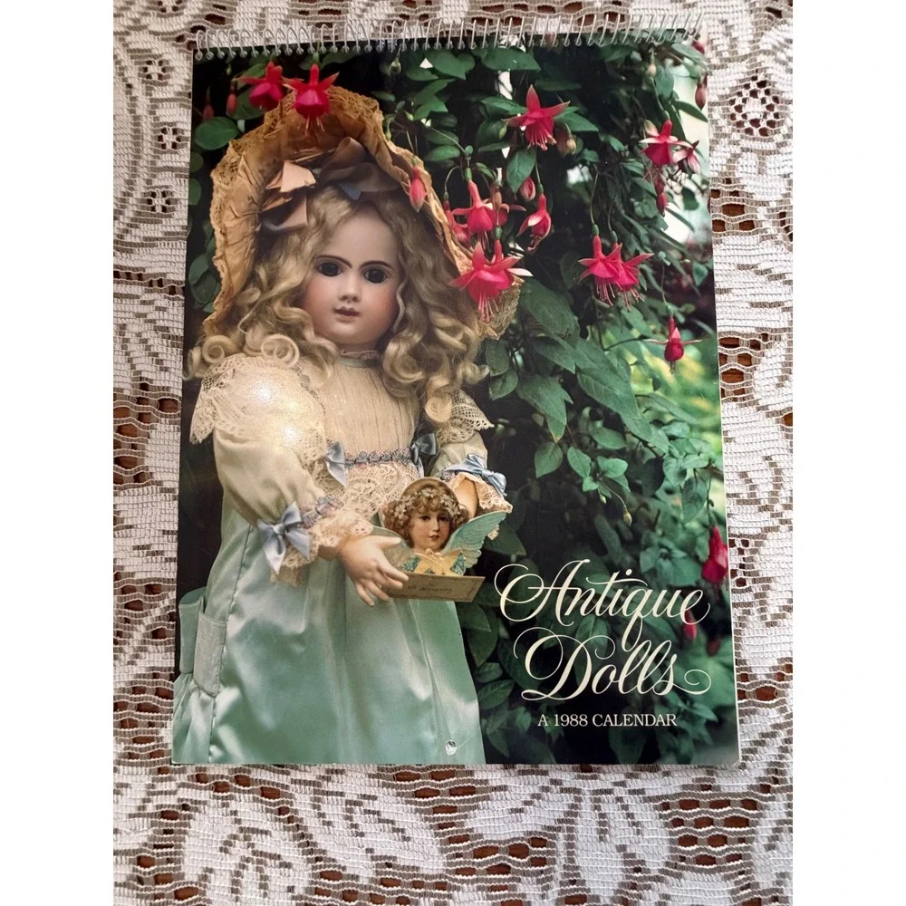 Vintage Antique Dolls Calendars 1988 1990 Marcia Creswell Current Inc Set of 2